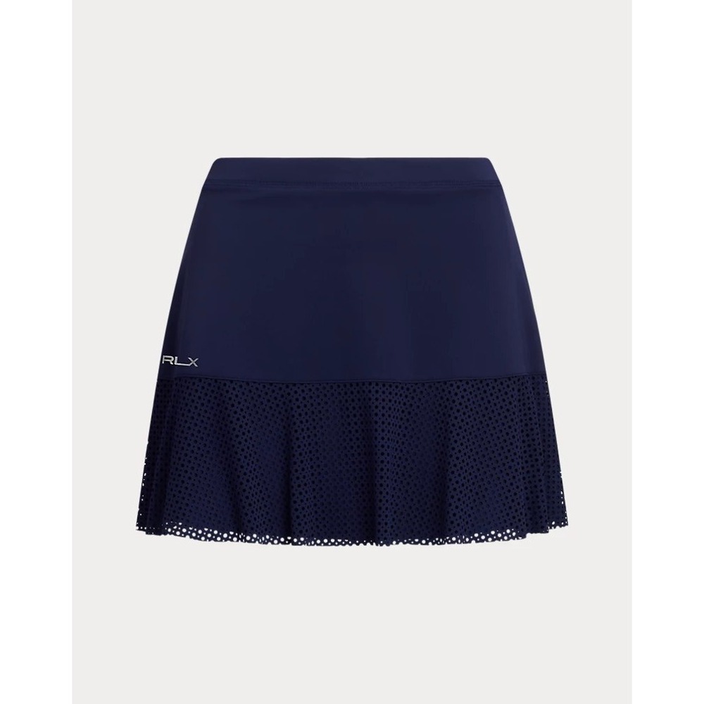 Ralph Lauren RLX Navy Blue 38cm Eyelet Panel Interlock Outdoor Mini Skort Size L